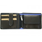 Ανδρικό δερμάτινο πορτοφόλι "Kion" 6168 black blue