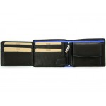 Ανδρικό δερμάτινο πορτοφόλι "Kion" Ds-324 black blue